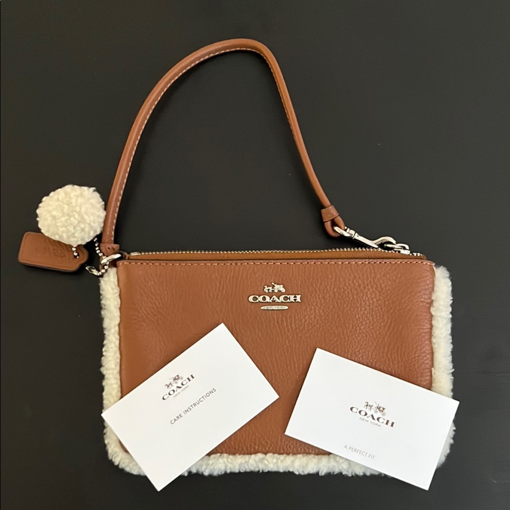 Coach Brown Wristlet